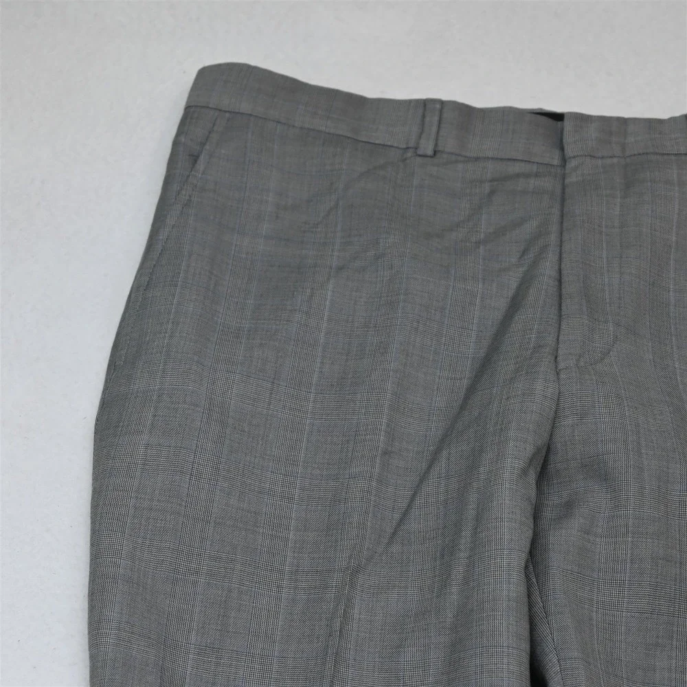 Ben Sherman 44R 38x30 Gray Glenn Check 100% Wool Mens Jacket Pants Suit